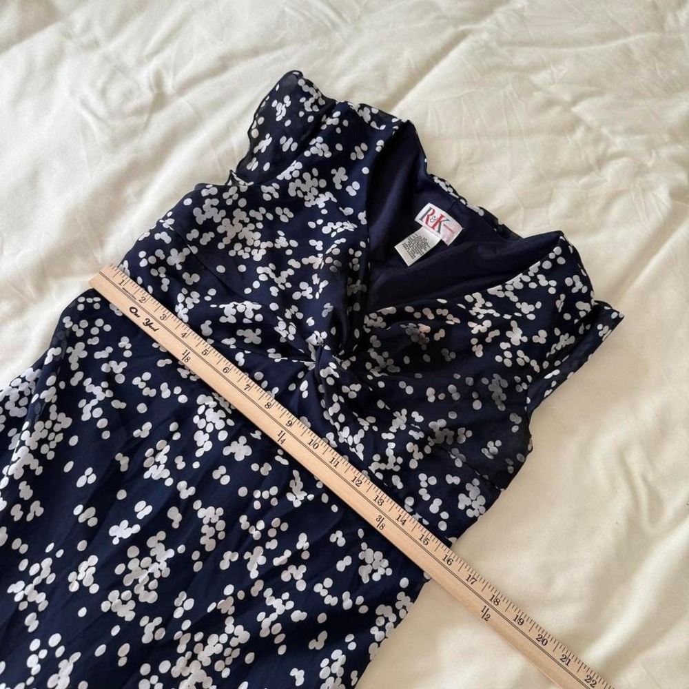 bleu polkadot midi dress y2k romantic R&K size 10 - Picture 5 of 6
